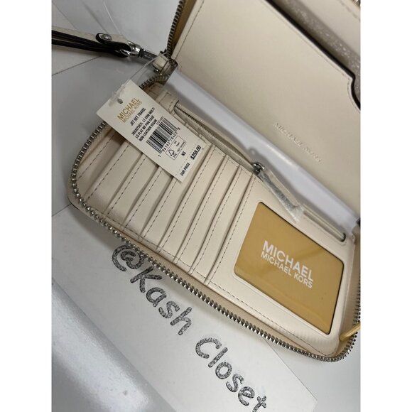 Michael Kors wristlet phone case wallet large MK Signature Light cream multi - Picture 8 of 8